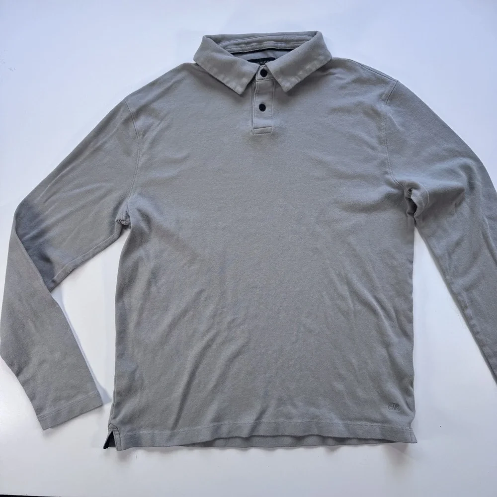 BANANA REPUBLIC Long Sleeve Polo Shirt Mens Small Green